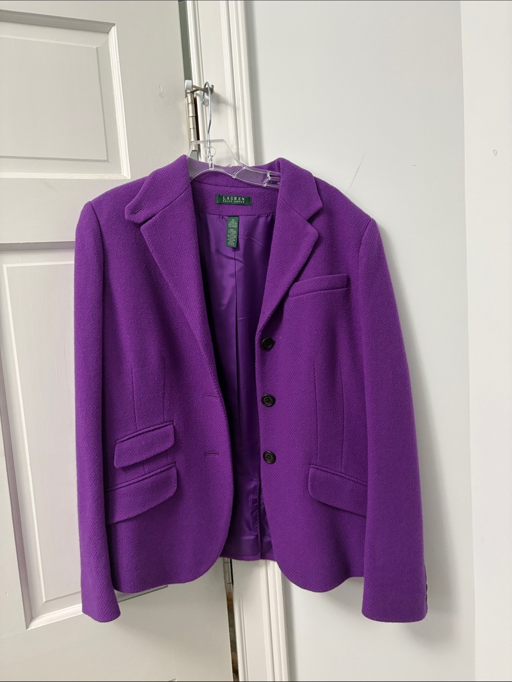 Ralph Lauren Purple Notch-Lapel Tailored Blazer